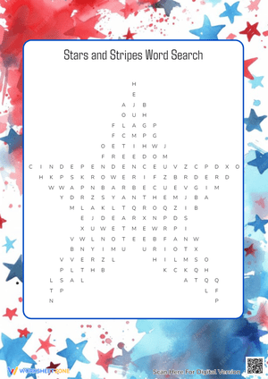 Independence Day: Stars and Stripes Word Search