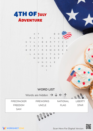 Independence Day Word Search Activity