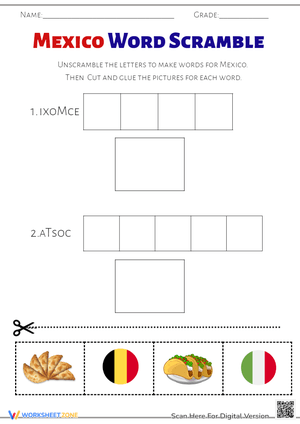 Mexico Word Scramble 