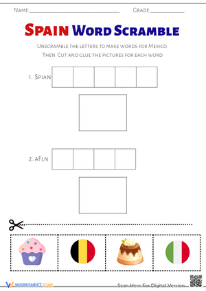 Spain Word Scramble 