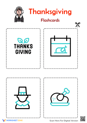 Thanksgiving Flashcards School Supplies
