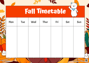 Fall Timetable