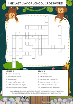 The Last Day of School Crossword 