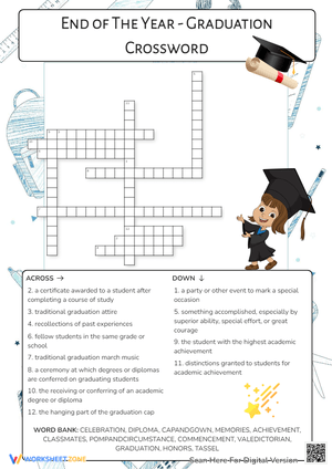 End of The Year - Graduation Crossword