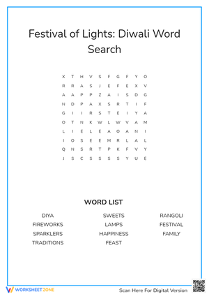 Festival of Lights: Diwali Word Search