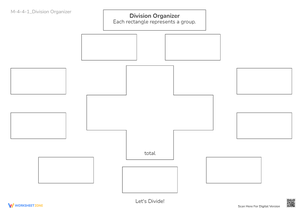 Division Organizer Worksheet - Visual Grouping for 2nd-4th Grade