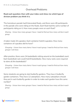 Division Word Problems: Sharing & Grouping Practice (Grades 3-4)