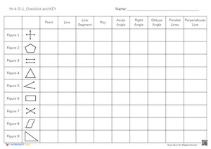 Geometry Checklist: Identify Points, Lines & Angles!