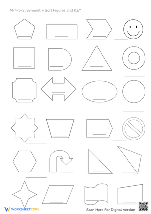 Symmetry Sort: Identify Lines of Symmetry in Shapes & Figures