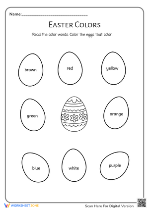 Fun Easter Eggs Coloring Page for Preschoolers
