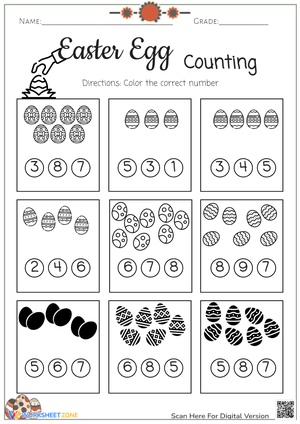 Easter Egg Counting Worksheet