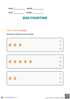 Easter Egg Counting Worksheet - Preschool Math Fun
