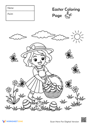 Festive Easter Coloring Page for Kids