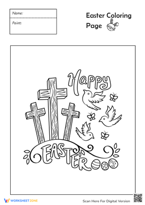 Festive Bunny & Chick Happy Easter Coloring