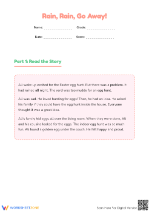 Rain, Rain, Go Away! - Reading Comprehension