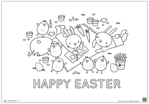 Easter Coloring Pages with Cute Chicks for Kids