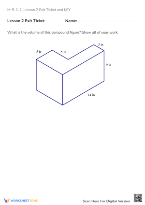 Volume of Compound Figures: 3D Shapes Math Practice Worksheet