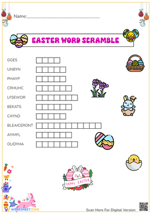 Easter Word Scramble - Fun Vocabulary Puzzle for Kids!