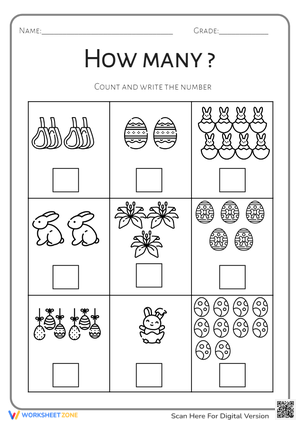 Fun Counting Worksheet for Kids