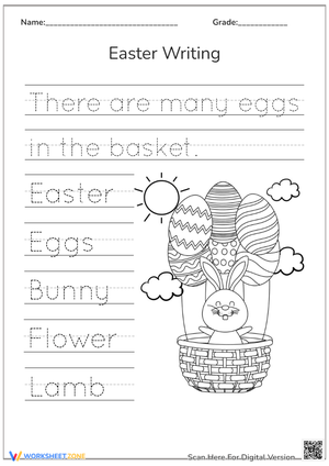 Easter Vocabulary for Tracing Practice 