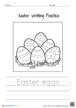 Easter Egg Tracing Worksheet for Kindergarten