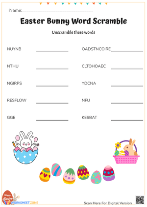 Solve Easter Bunny Word Scramble