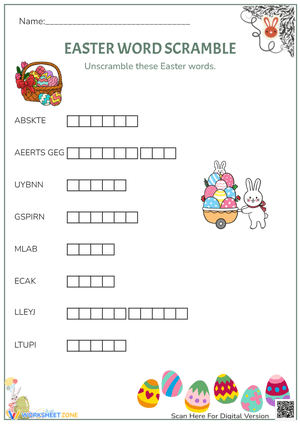Easter Themed Word Scramble