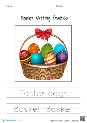 Basket of Easter Eggs Writing Practice