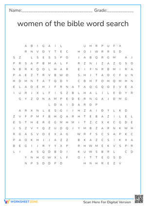 Women Of The Bible Word Search Activity