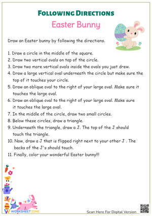 Easter Bunny Drawing: Follow Directions Art Project (Grades 1-3)