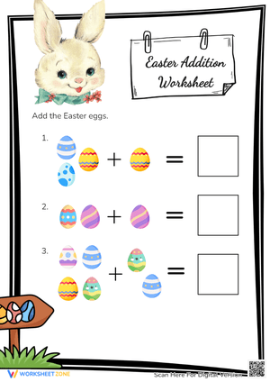 Easter Egg Addition Practice - Math Worksheet for Kids