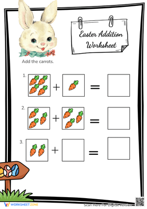 Easter Bunny Addition Practice Worksheet