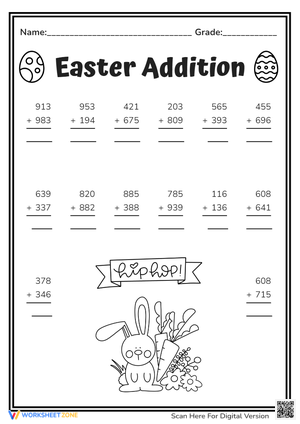Easter Addition with Three-Digit Numbers