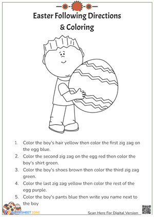 Easter Coloring: Following Directions - Fun Activity!