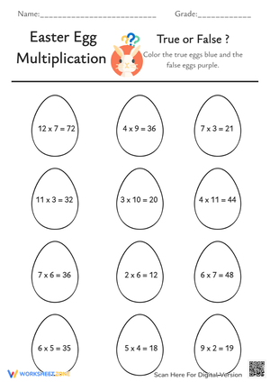 Easter Bunnies Multiplication 