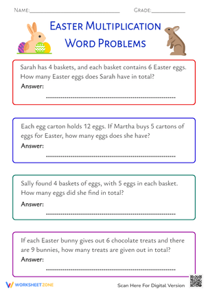 Easter Multiplication Word Problems