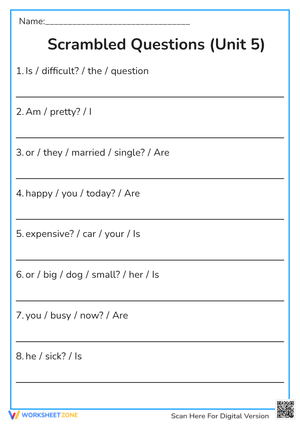 Unscramble These Sentences