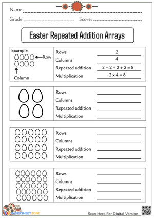 Easter Repeated Addition Arrays Worksheet