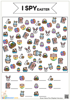 I Spy Easter Worksheet - Fun Counting Activity for Preschool & Kinder