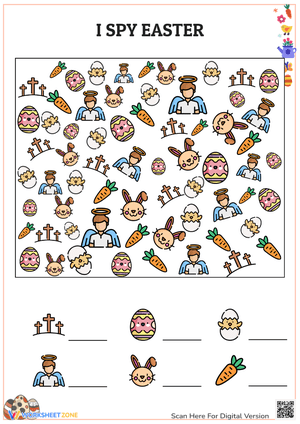 I Spy Easter Worksheet - Counting Game for Preschool & Kindergarten
