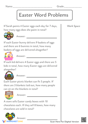 Easter Multiplication Word Problems - Math Fun!
