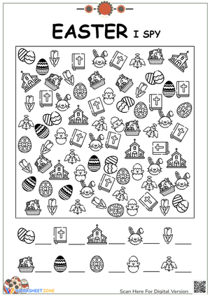 Easter I Spy Worksheet - Counting Activity for Kids!