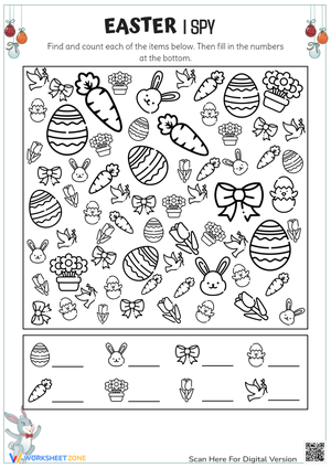 Easter I Spy Activity - Find & Count Bunnies, Eggs & More!