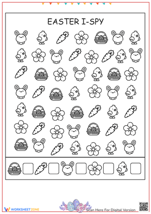 Easter I Spy Worksheet - Counting Activity for Preschool & Kindergarten