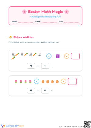 Easter Picture Addition Practice | Essential Grade 1 Math