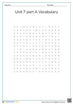 Unit 7 Part A vocabulary