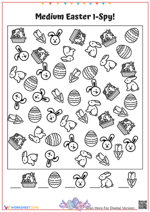 Easter I Spy Game - Count Bunnies, Eggs & More! Printable Fun