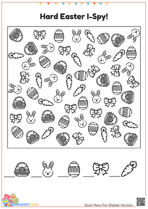 Easter I Spy Game - Counting Activity for Kids (K-2) Printable