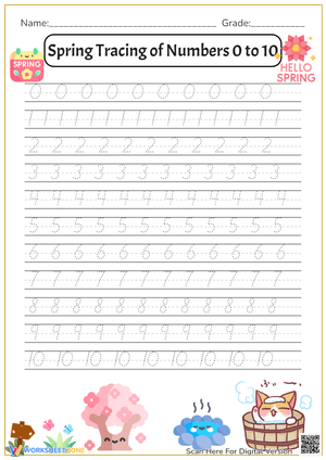 Tracing Numbers 0-10 Worksheet