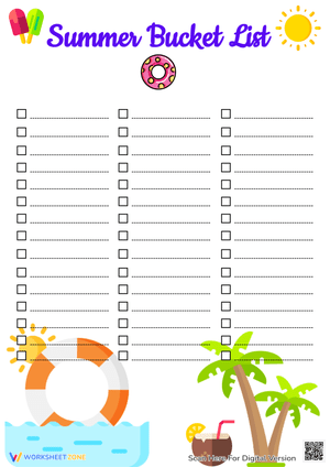  Summer Bucket List Planner for Fun Activities